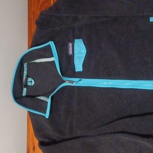 Patagonia Black Jacket with Blue Zipper. XL
